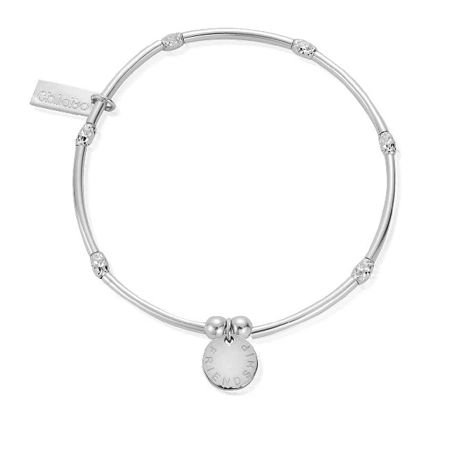 Mini Noodle Sparkle Rice Friendship Disc Engravable Bracelet
