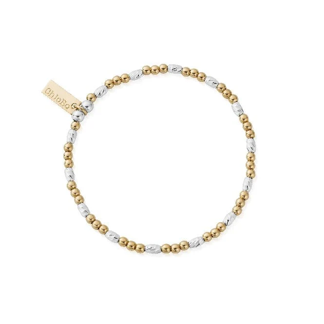 Mixed Metal Dainty Sparkle Bracelet