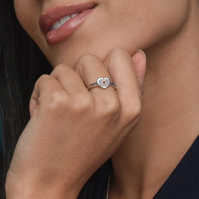 Cariad Sparkle Silver Ring, Size N - Image 2