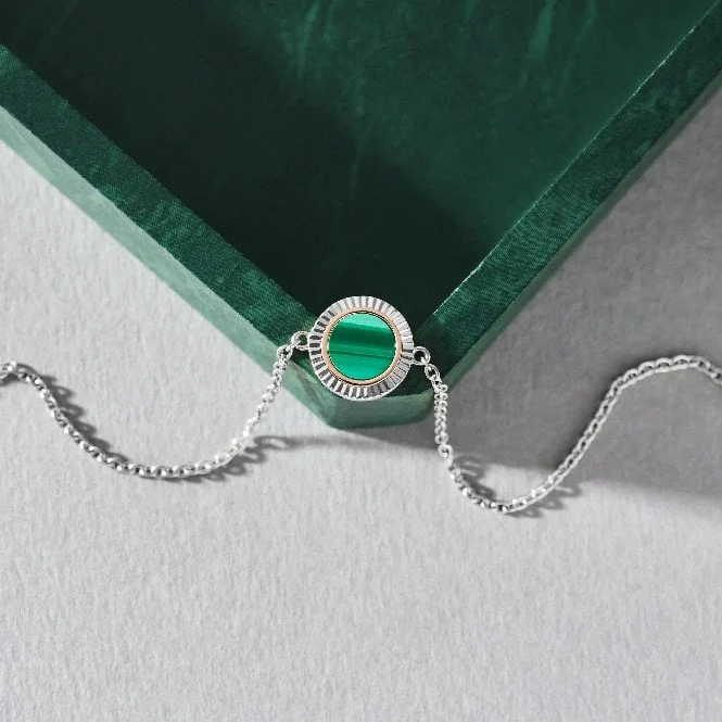 Reflections of Padarn Silver and Malachite Bracelet - Image 2
