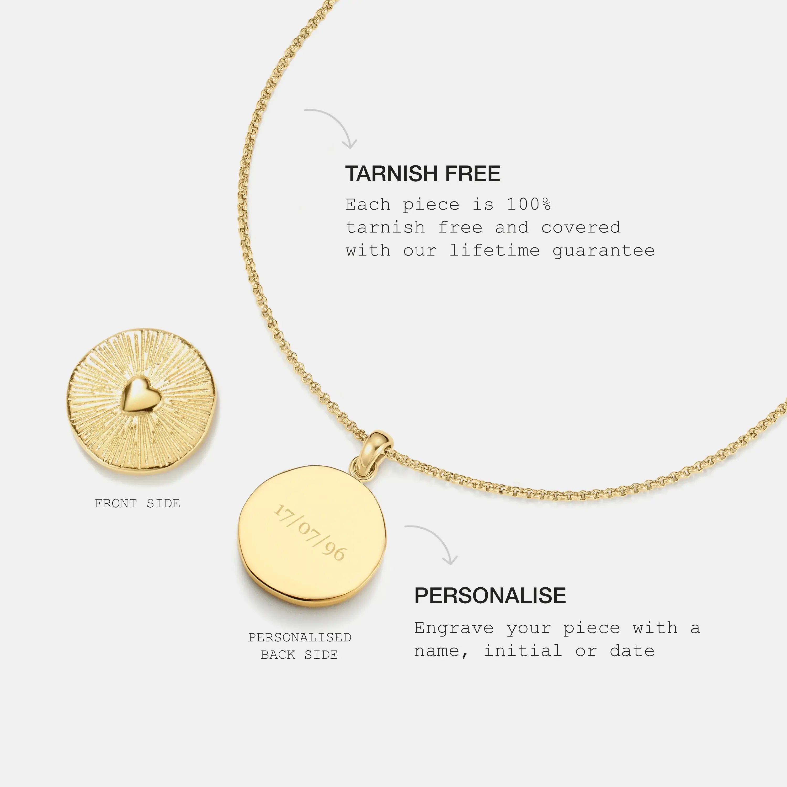 Gold Heart Talisman Necklace - Image 2