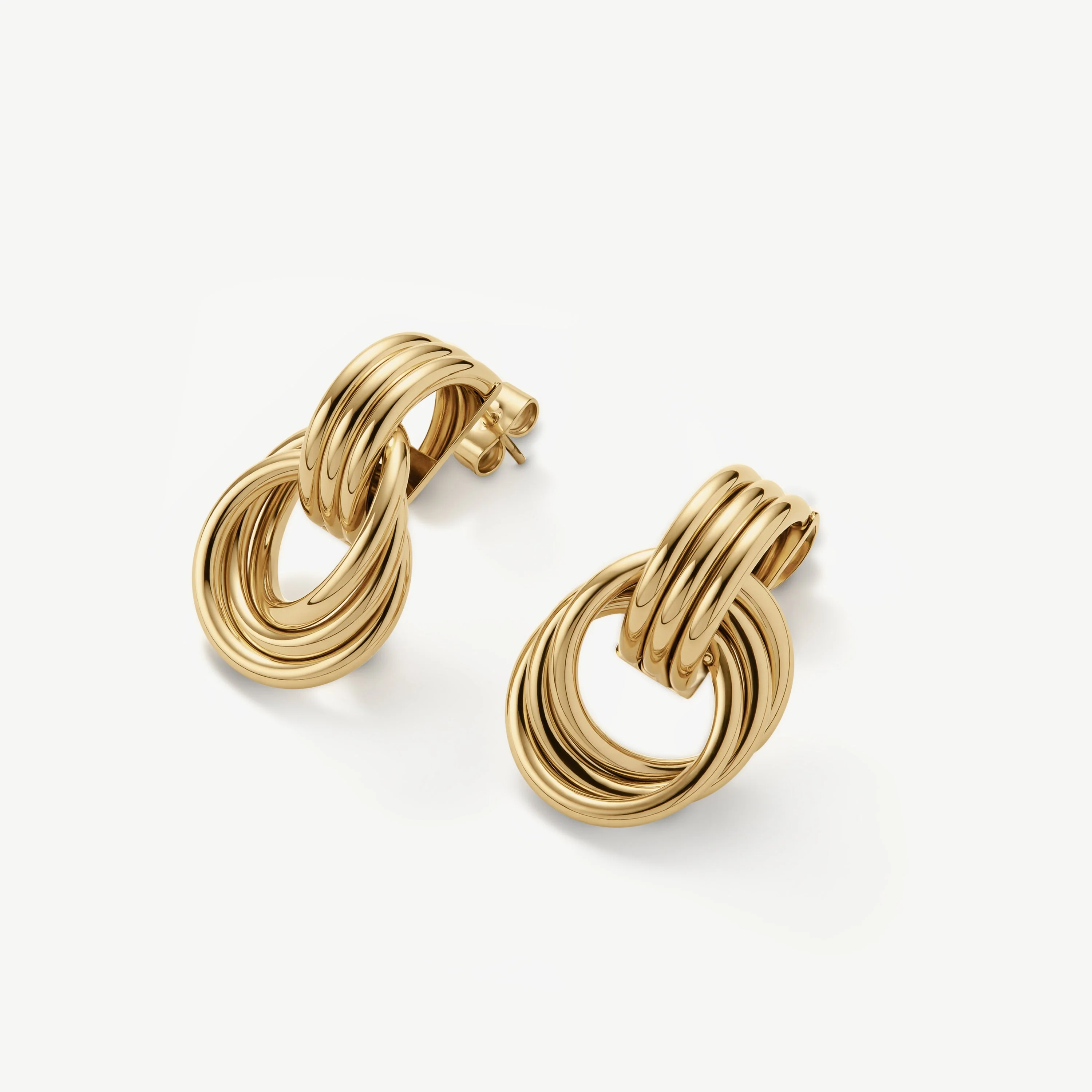 Gold Knot Statement Stud Earrings