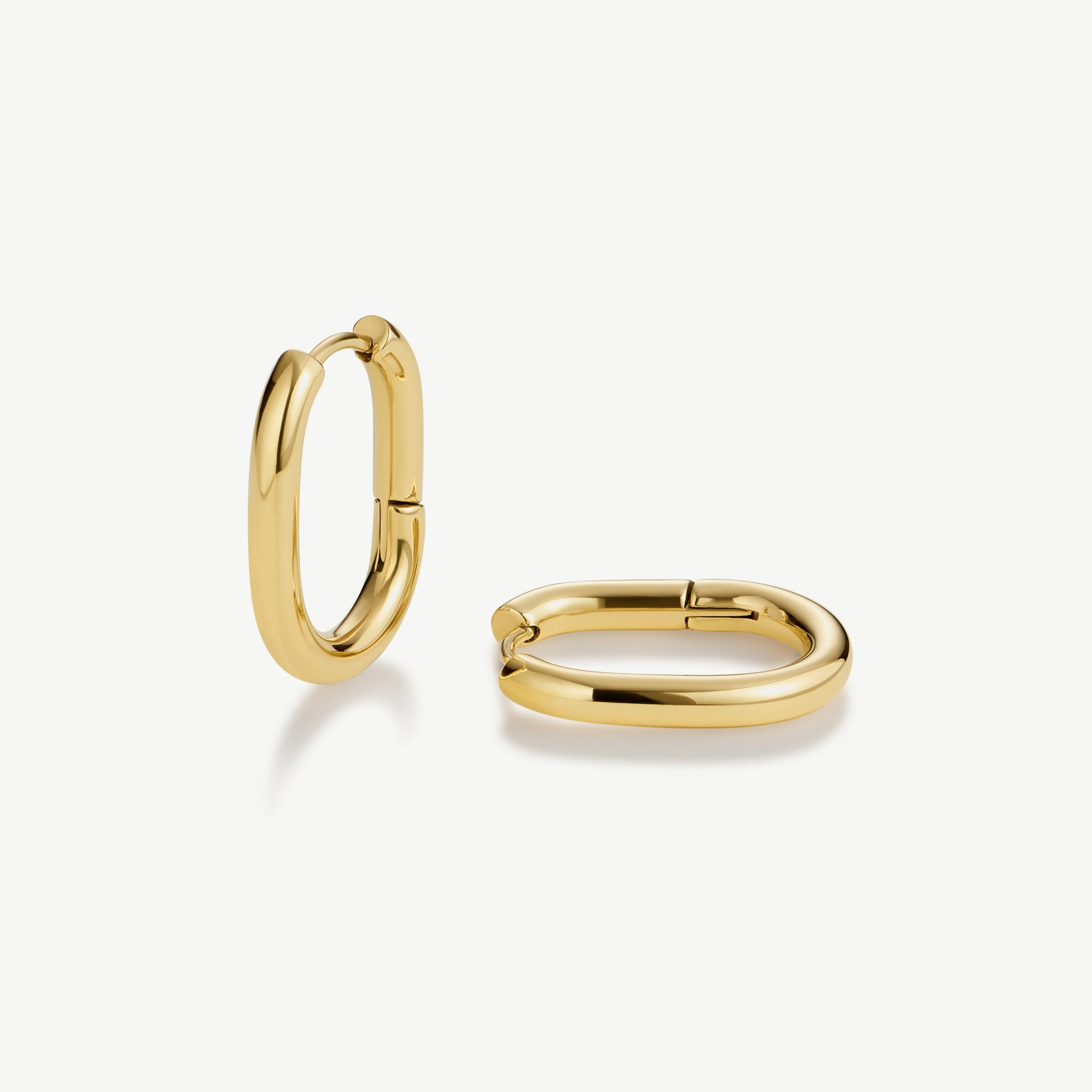 Gold Oval Hoop Earrings