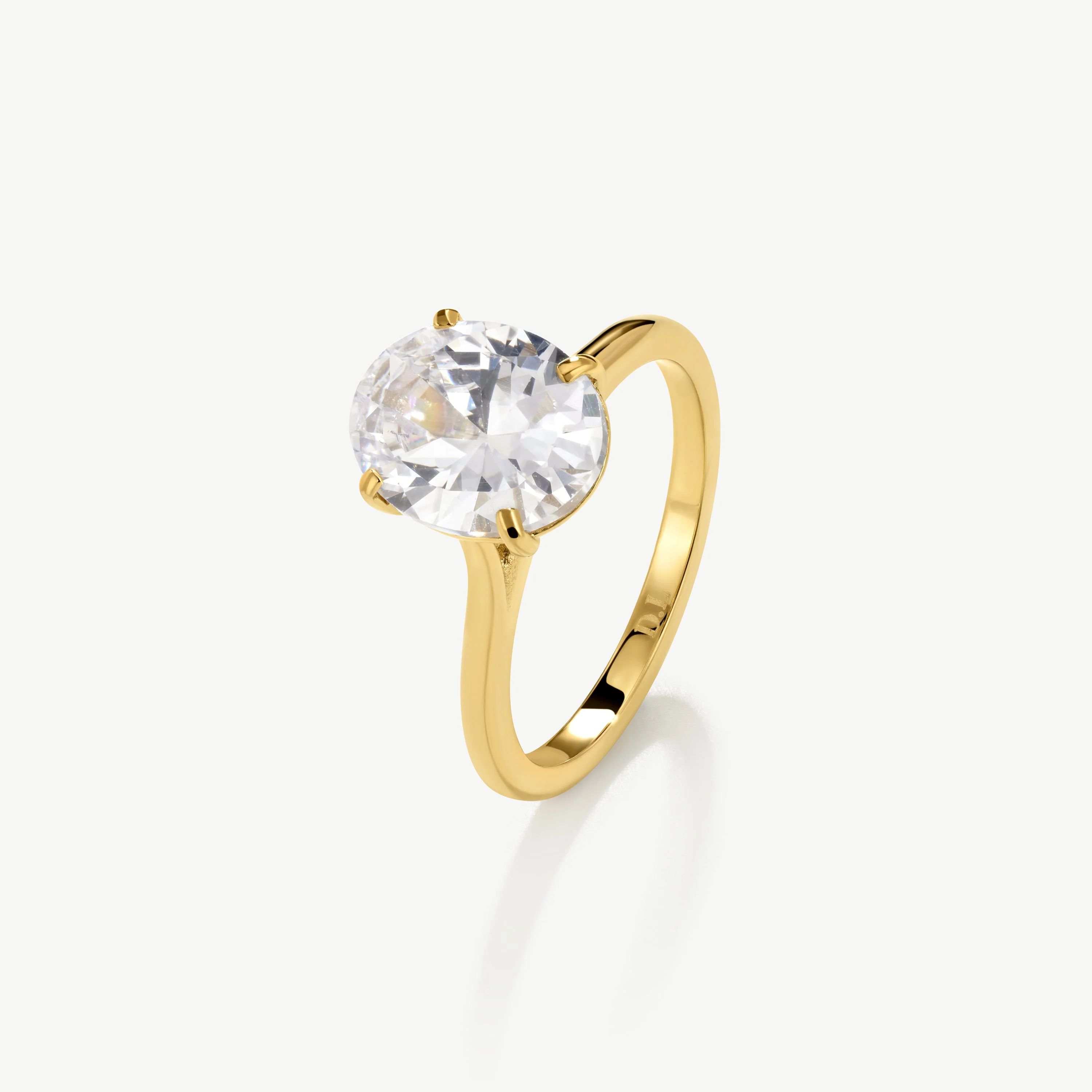 Gold Oval Solitaire Travel Ring - Image 2