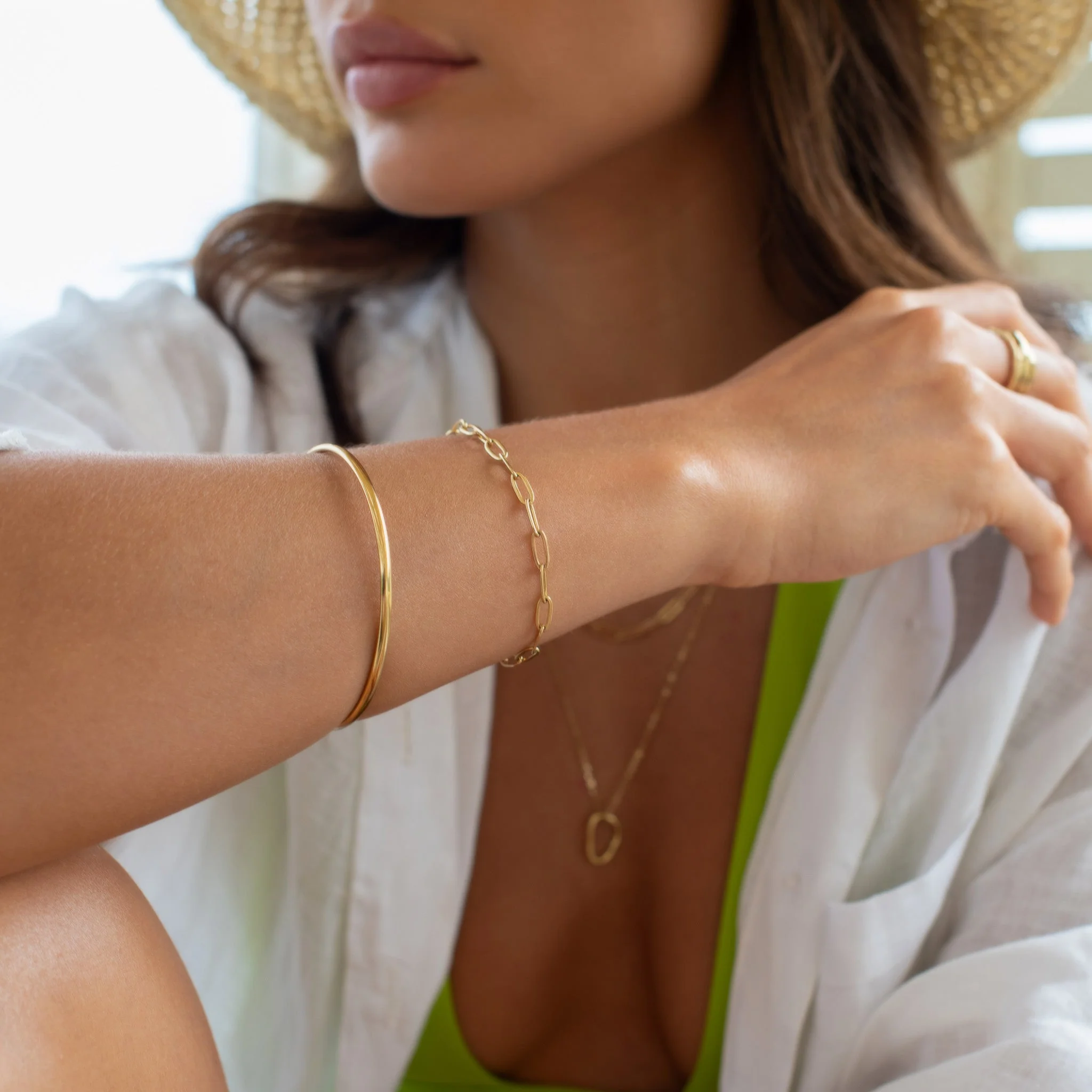 Gold Paperclip Bracelet - Image 2