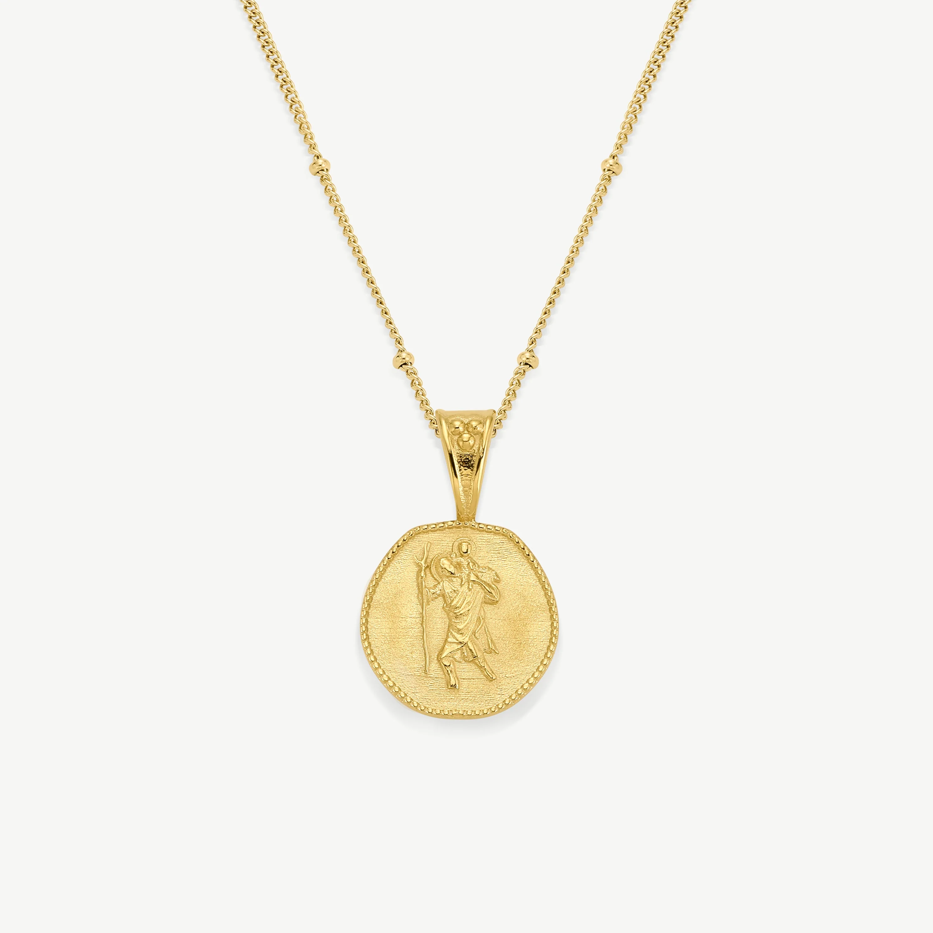 Gold St. Christopher Necklace - Stay Safe Wherever You Go
