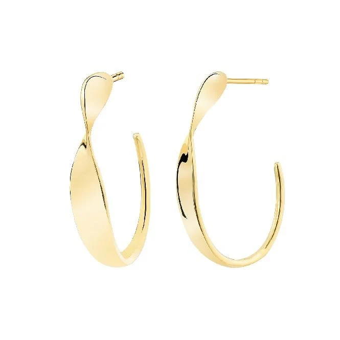 Creole Gold Hoop Earrings, 25mm