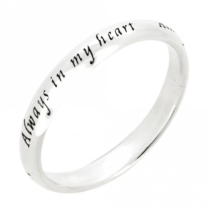Engraved Silver Always in My Heart Ring, Size 48