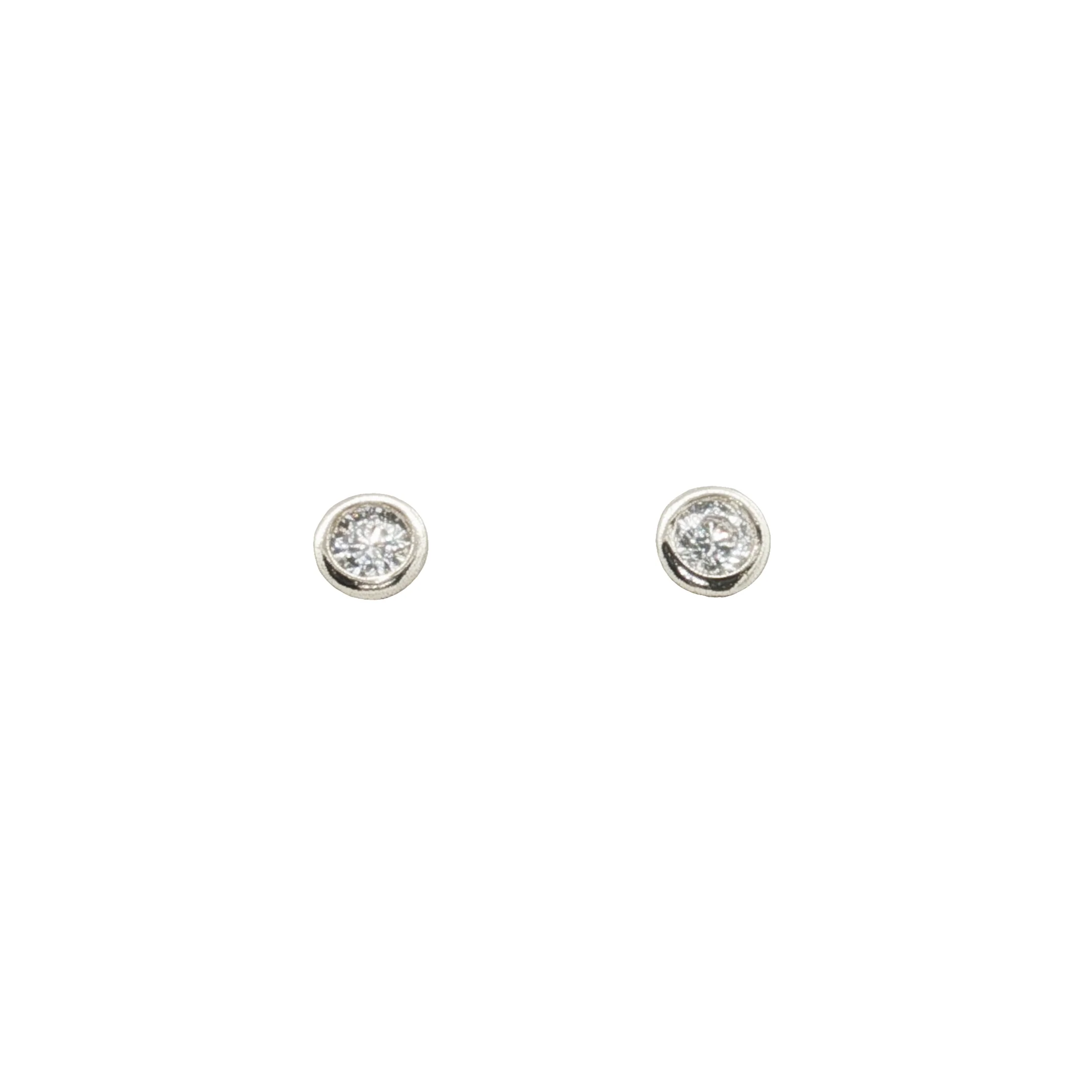 Gold Tiny CZ Stud Earrings