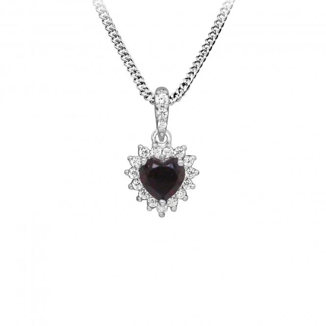 Hope Heart Red Garnet Pendant Necklace