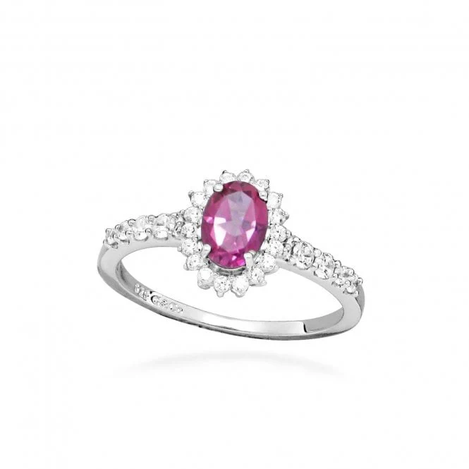 Hope Oval Pink Topaz Ring, Size 56