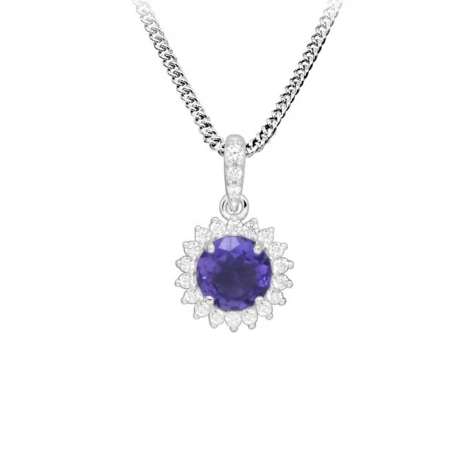 Hope Round Purple Amethyst Pendant Necklace