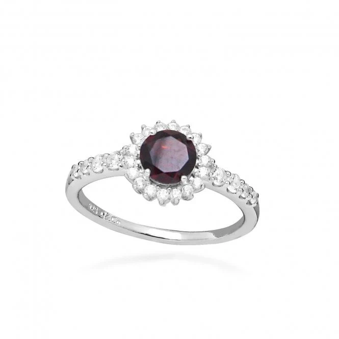Hope Round Red Garnet Ring, Size 52