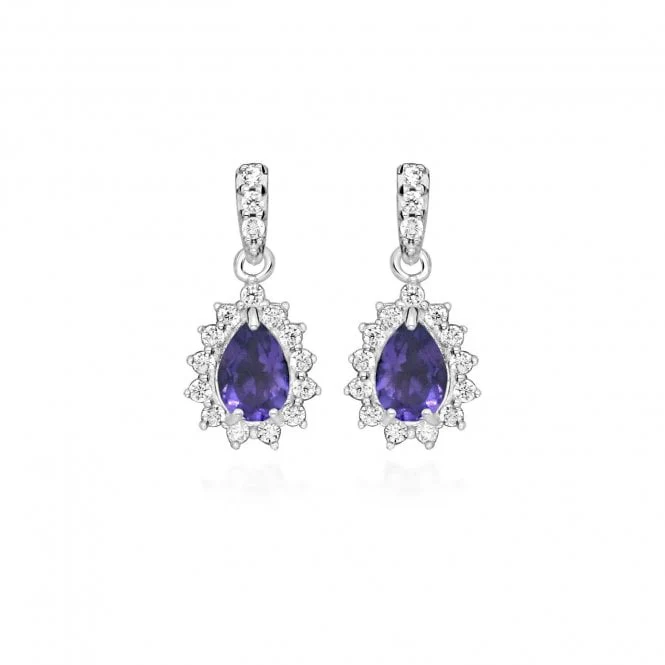 Hope Teardrop Purple Amethyst Drop Earrings