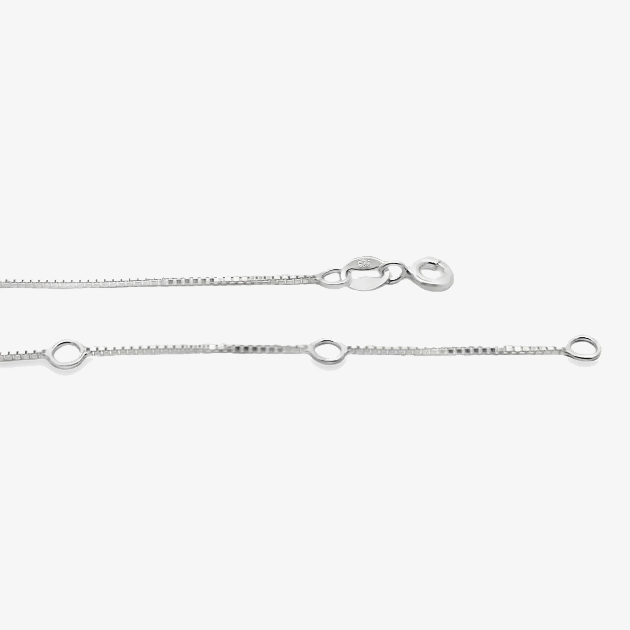 Silver 5mm Light Box Chain Necklace, 50cm - Image 3