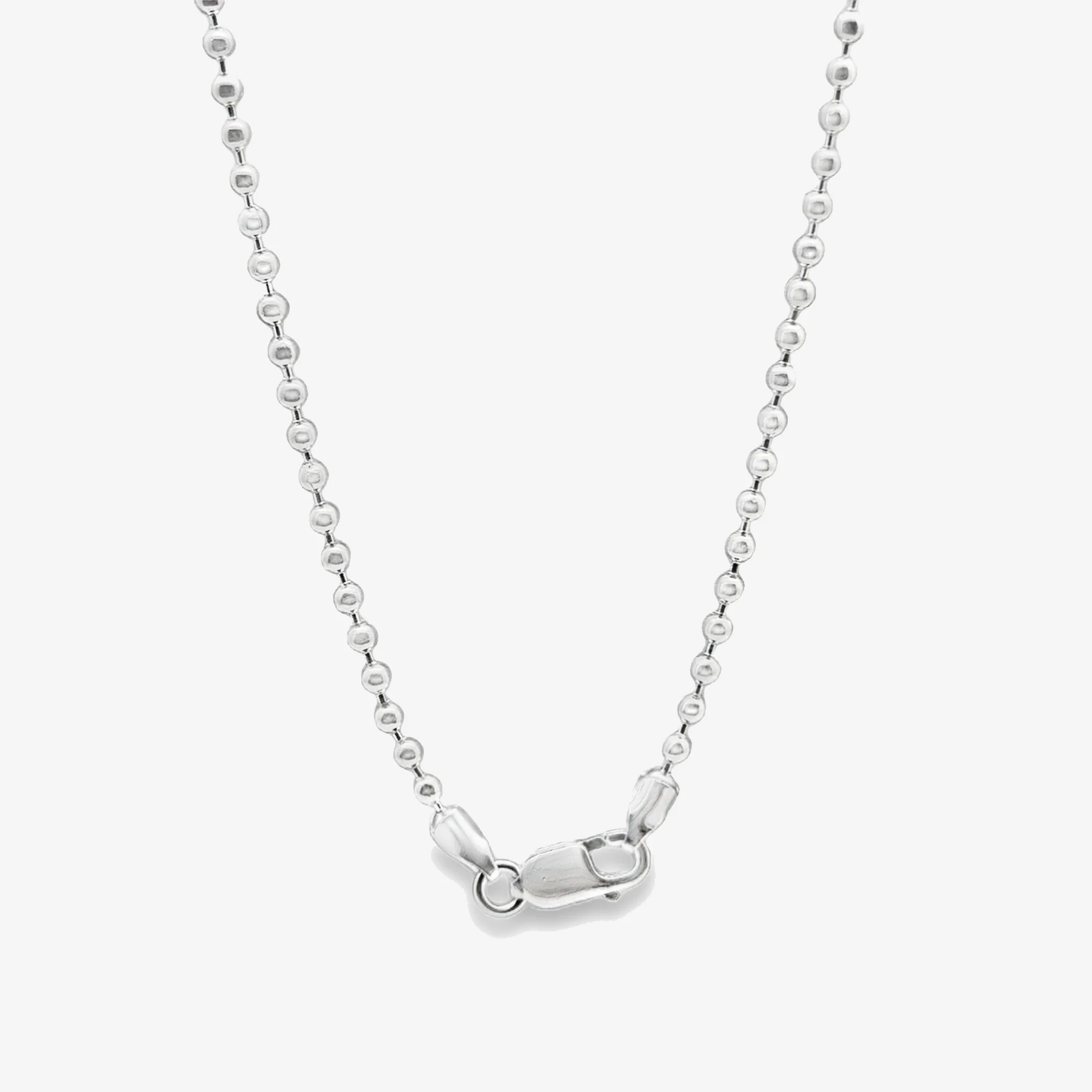 Silver Beaded Chain Necklace, 45cm - Image 2