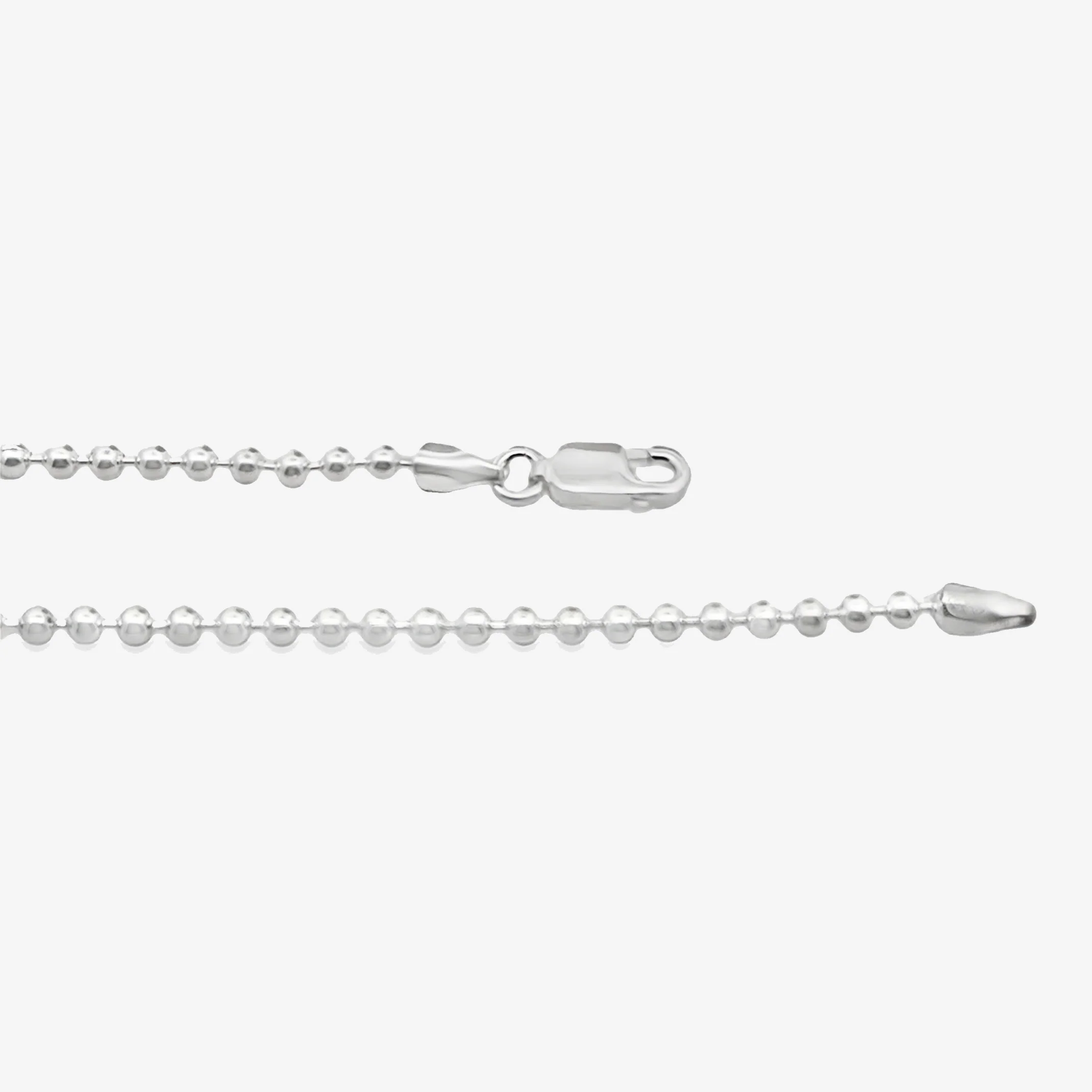 Silver Beaded Chain Necklace, 45cm - Image 3