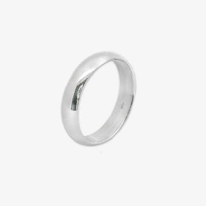 Silver Classic Court Wedding Ring, Size 64