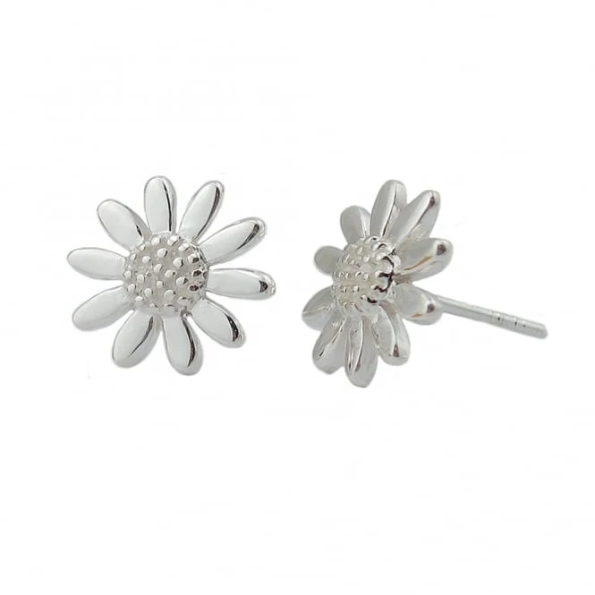 Silver Daisy 9mm Stud Earrings