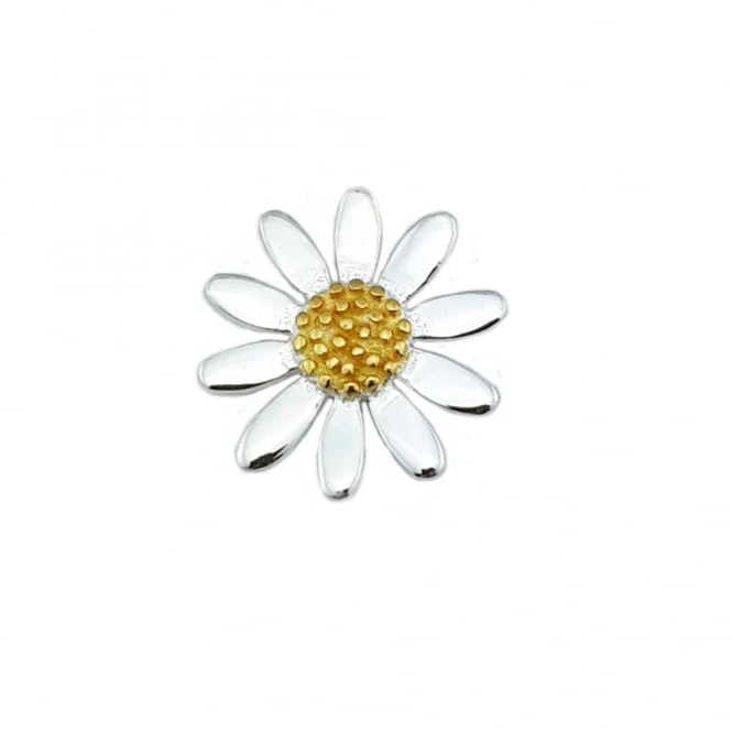 Silver & Gold Single Daisy Pendant Necklace - Image 2