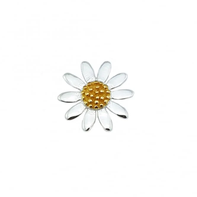 Silver & Gold Small Single Daisy Pendant Necklace - Image 2