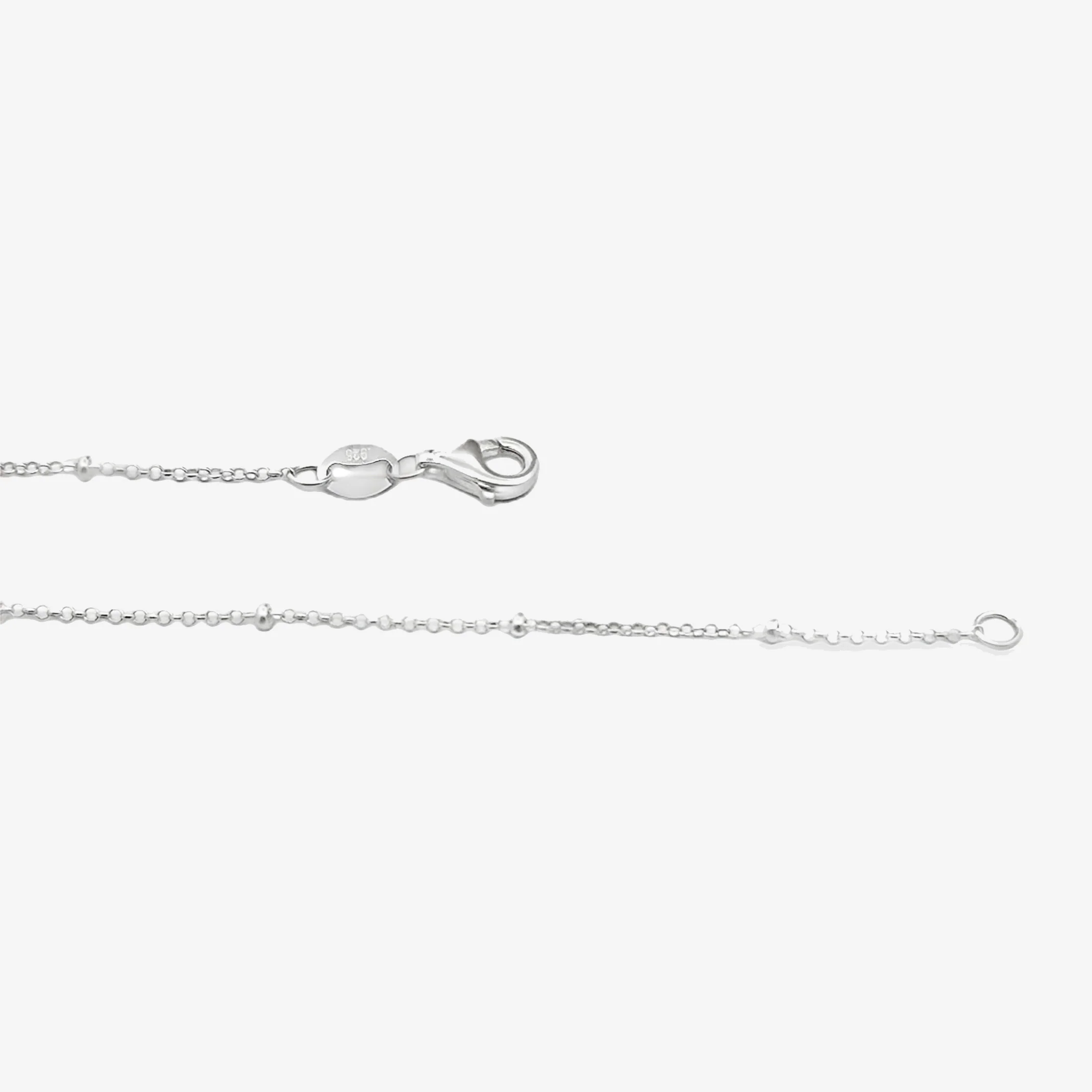 Silver Intermittent Beaded Chain Necklace, 45cm - Image 3