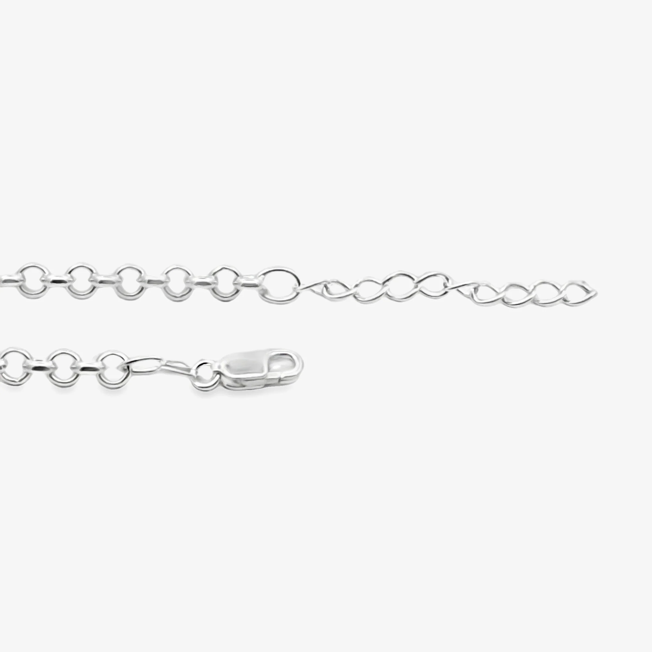 Silver Round Link Bracelet, 22cm - Image 2