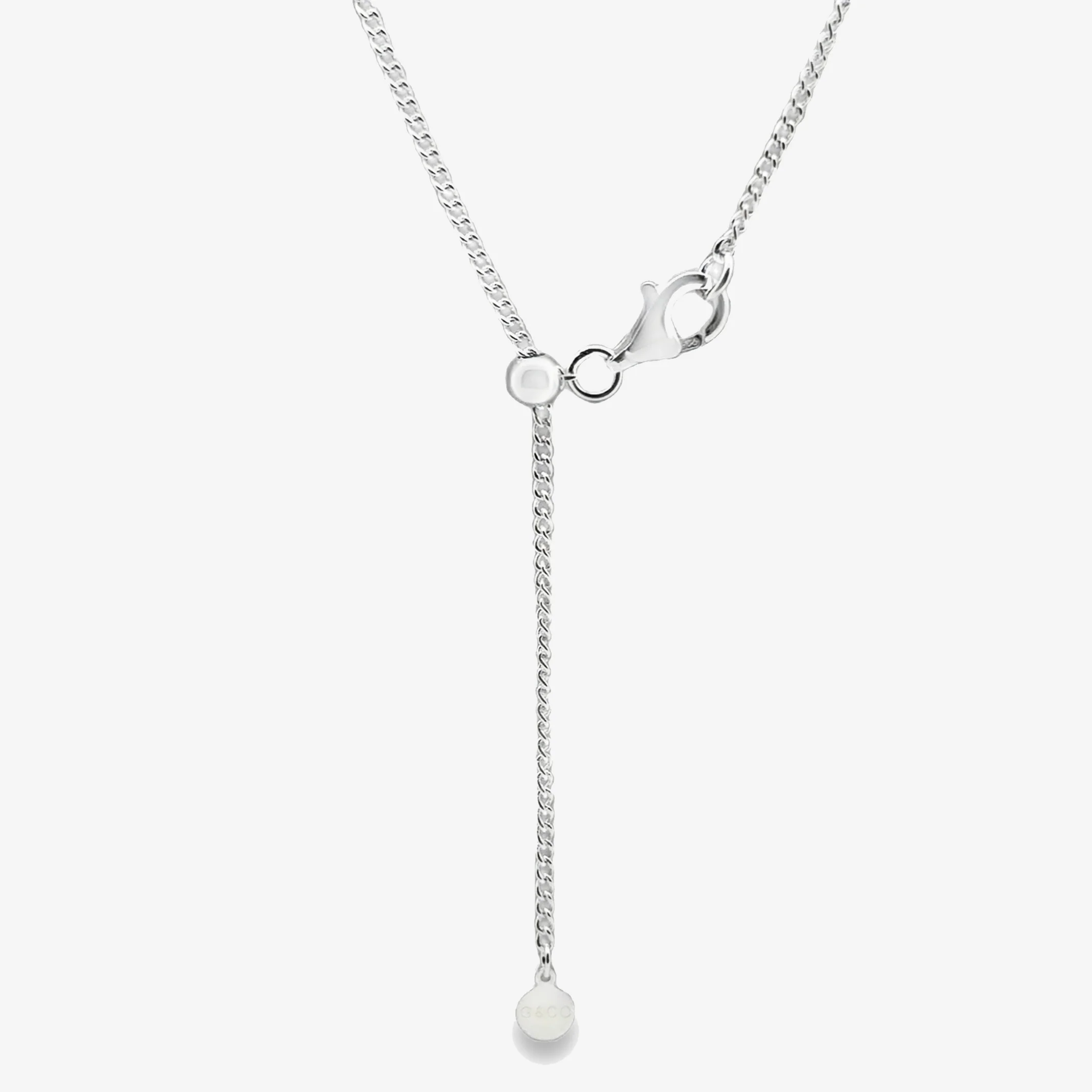 Silver Slider Chain Necklace, 60cm - Image 2