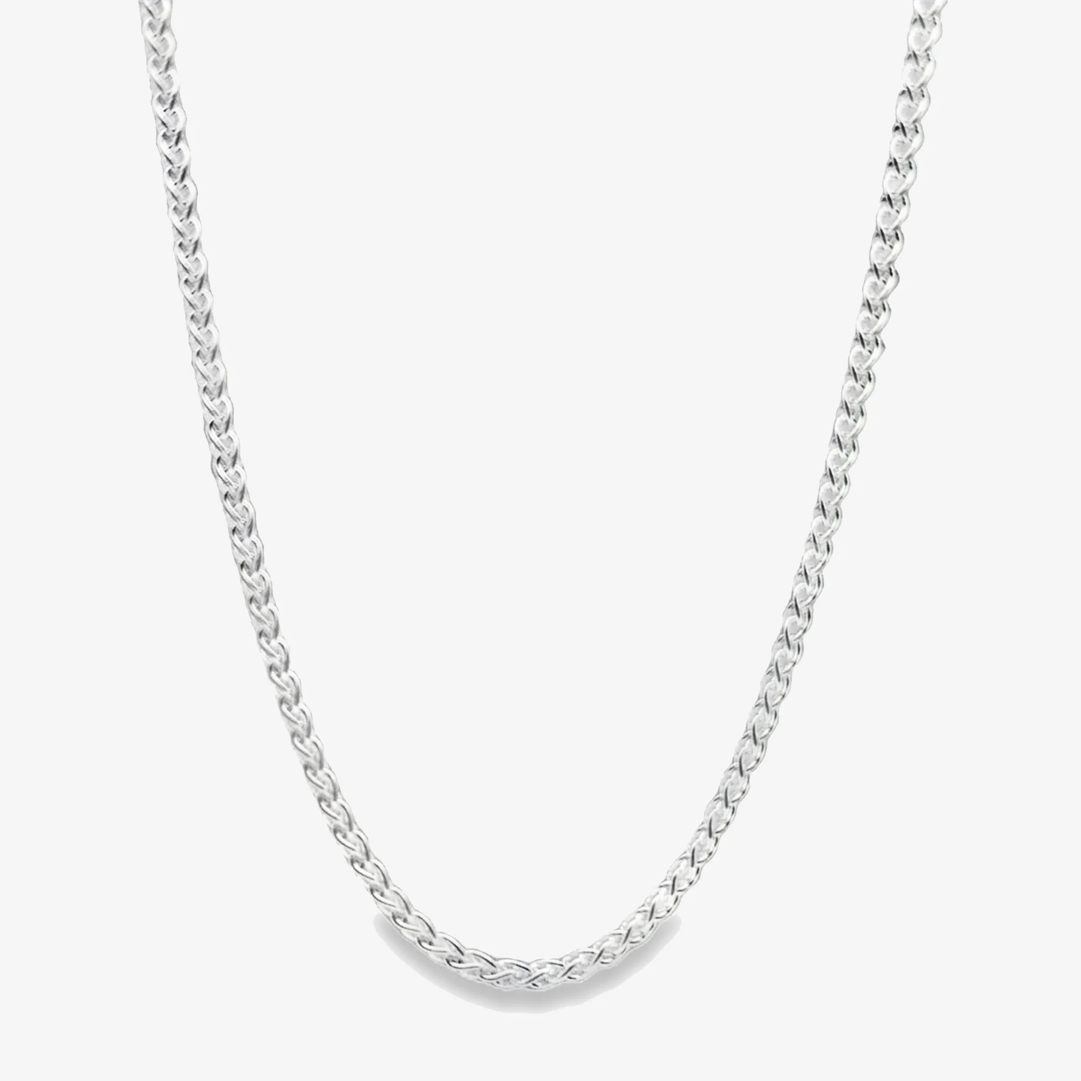Silver Spiga Chain Necklace, 45cm