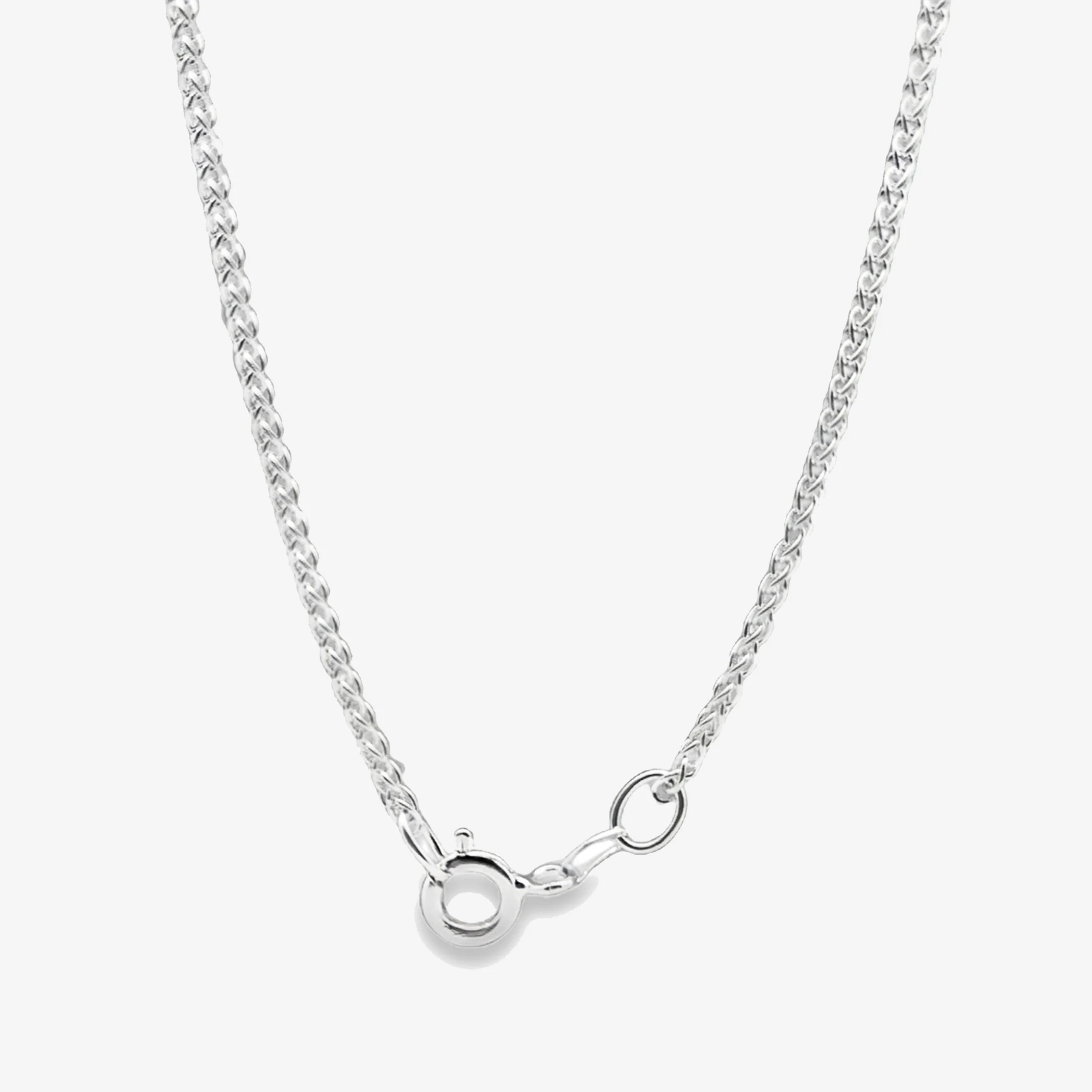Silver Spiga Chain Necklace, 45cm - Image 2