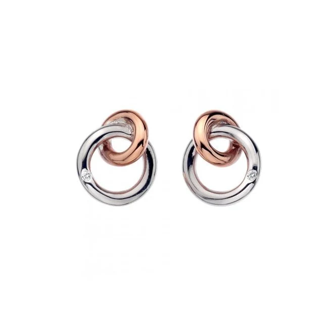 Silver Eternal Earrings with Rose Gold - Image 2