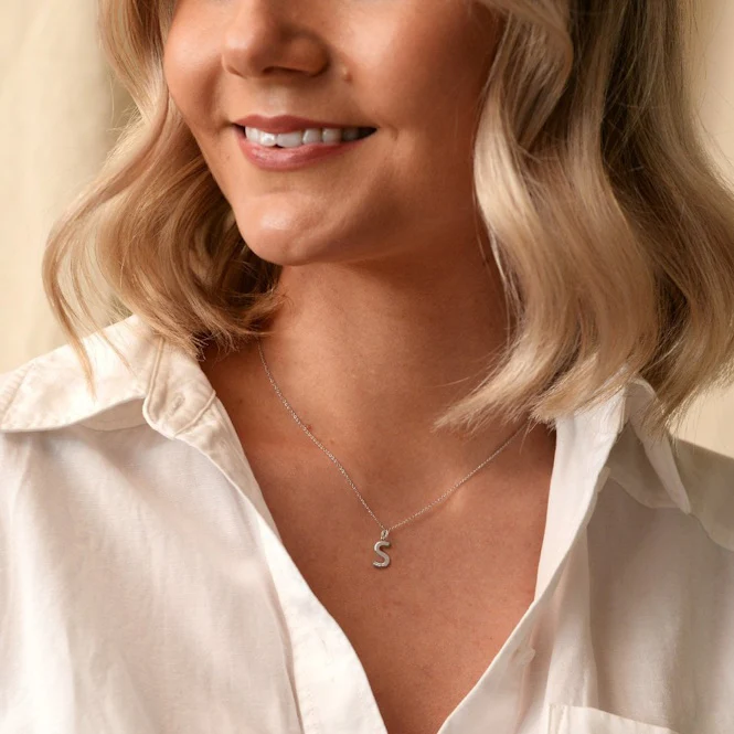 Silver S Micro Pendant Necklace - Image 2