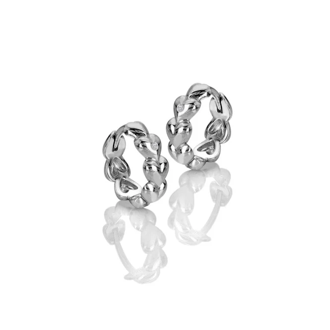 Silver Serenity Heart Earrings