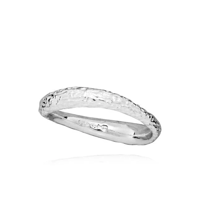 Find A Way Textured Silver Ring, Size 54