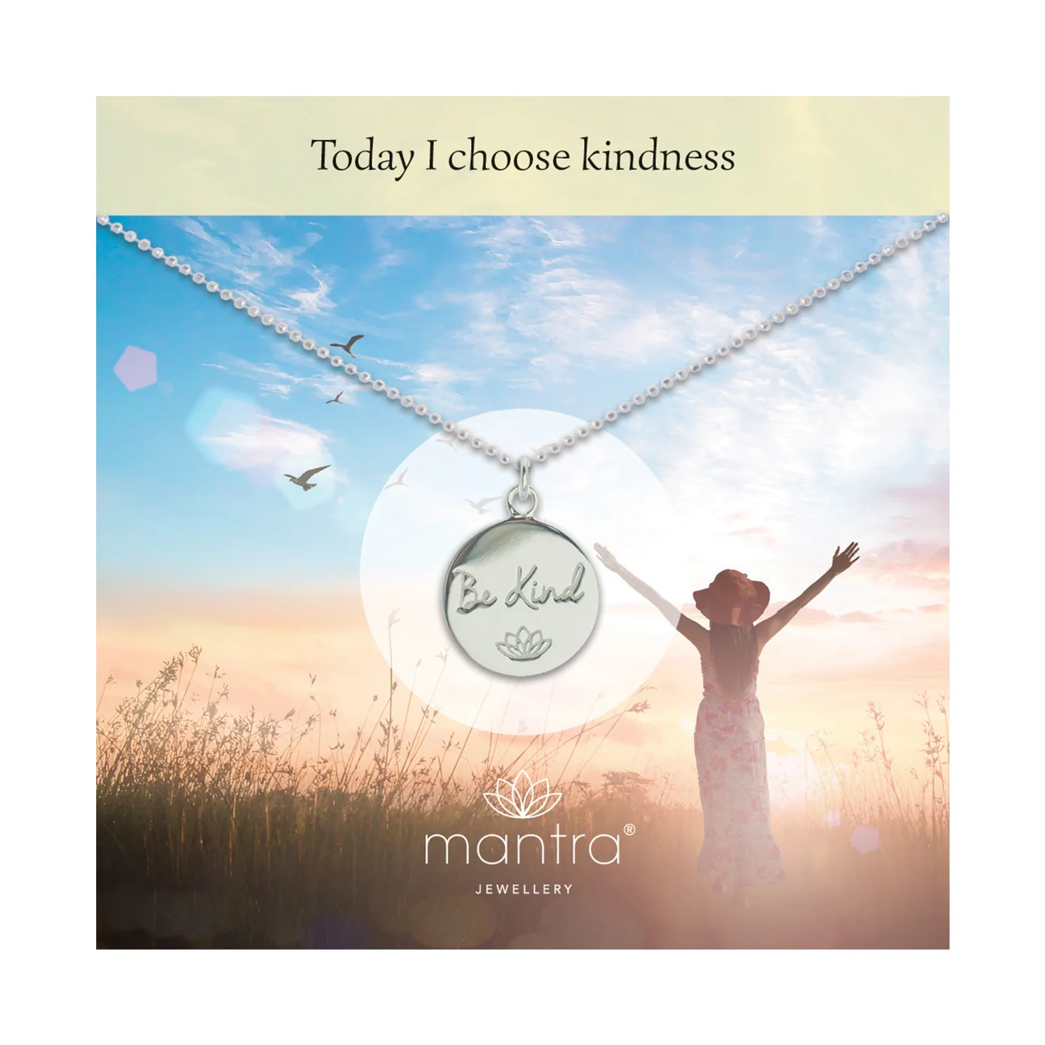 Be Kind Disc Necklace in Sterling Silver - Image 3