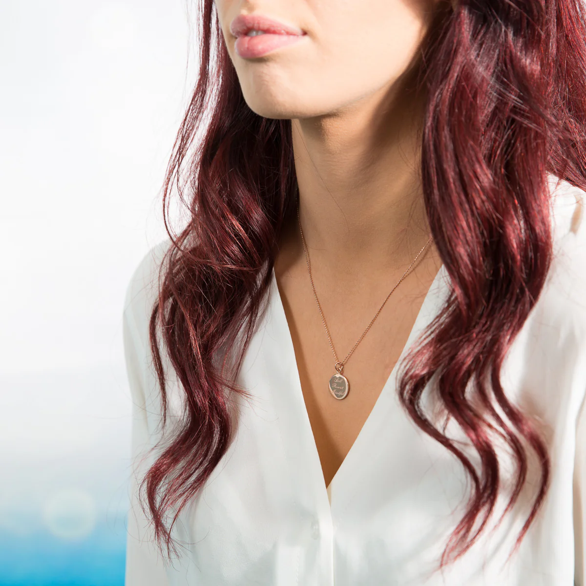 Body & Mind Disc Necklace in Rose Gold - Image 4