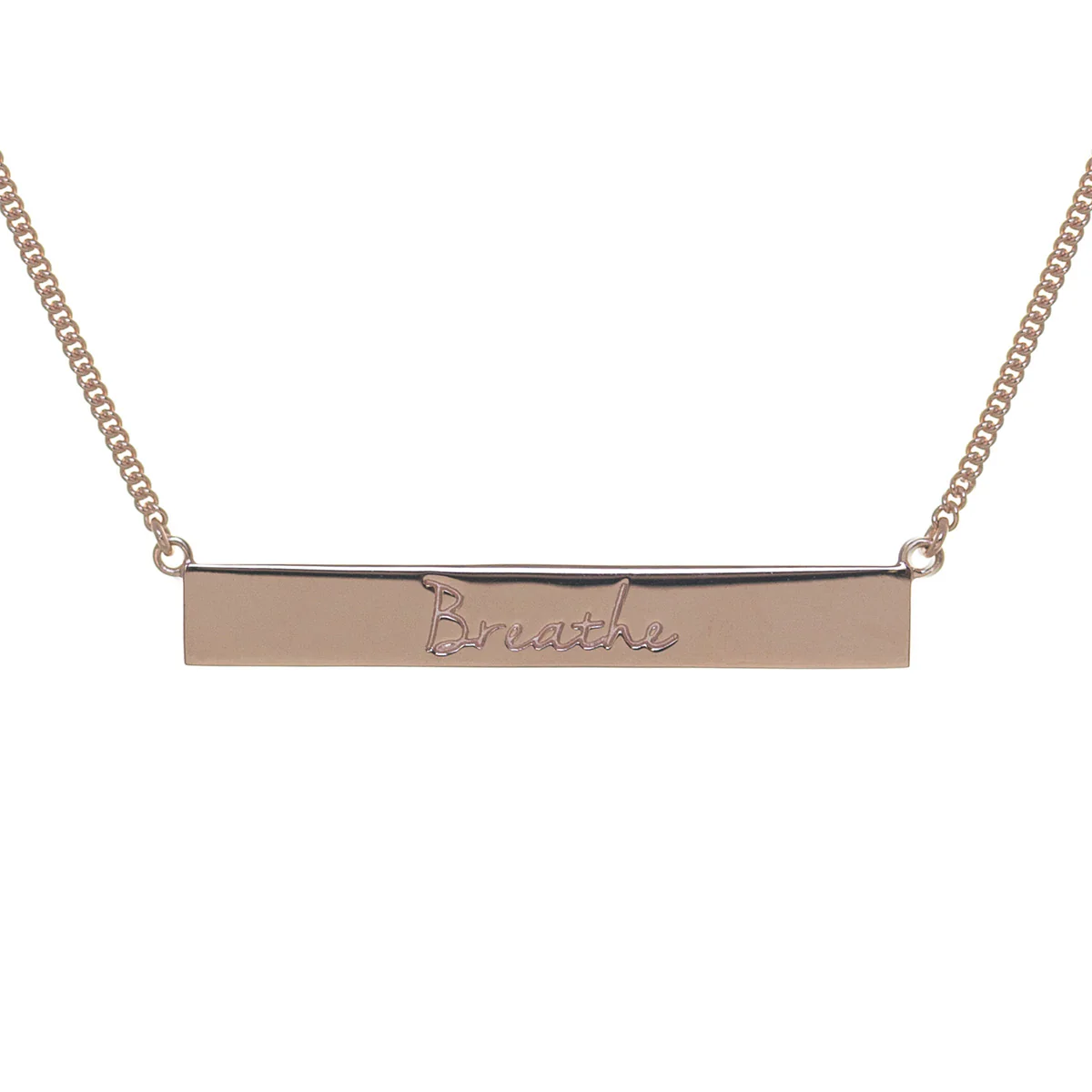 Breathe Bar Necklace in Rose Gold
