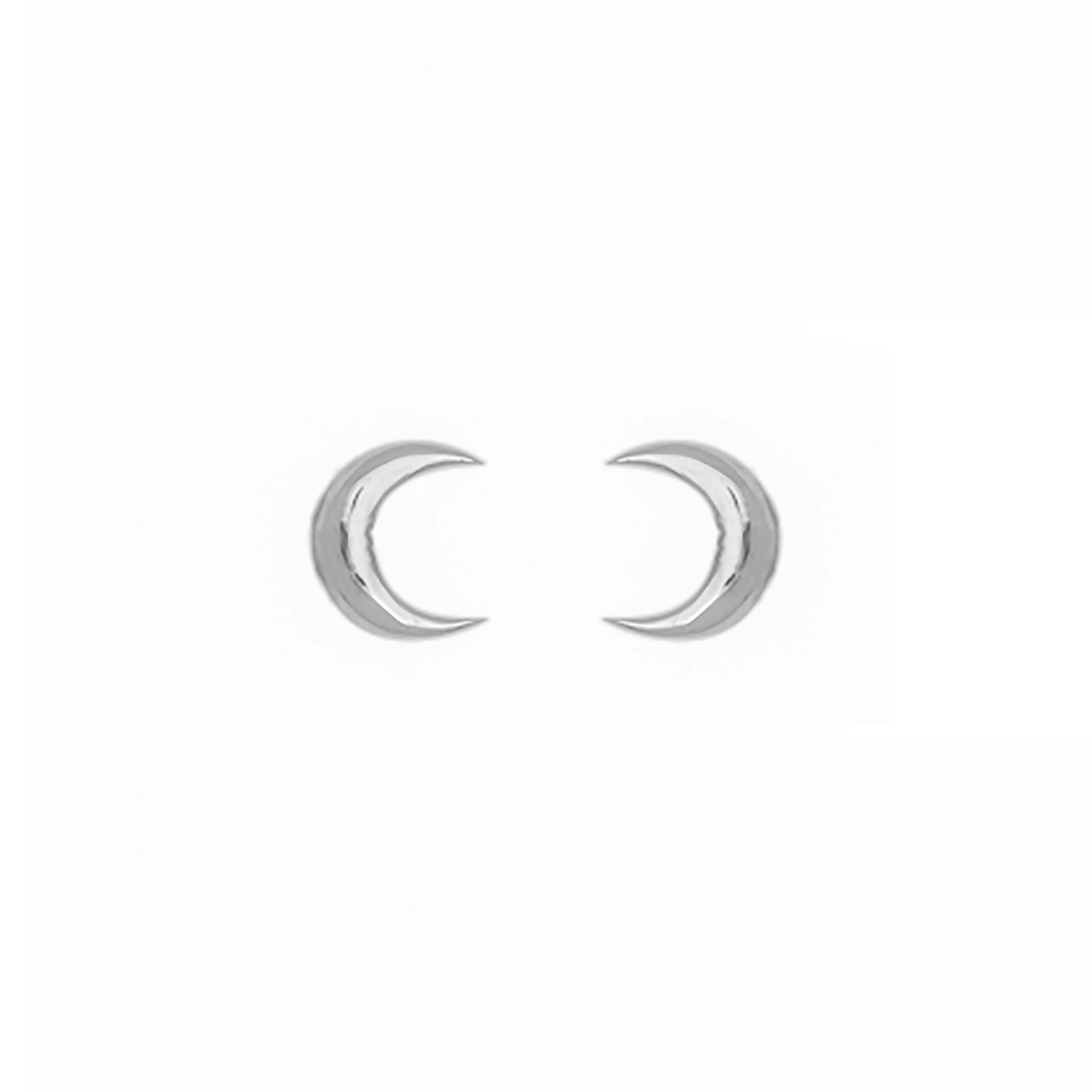 Crescent Moon Earrings in Sterling Silver