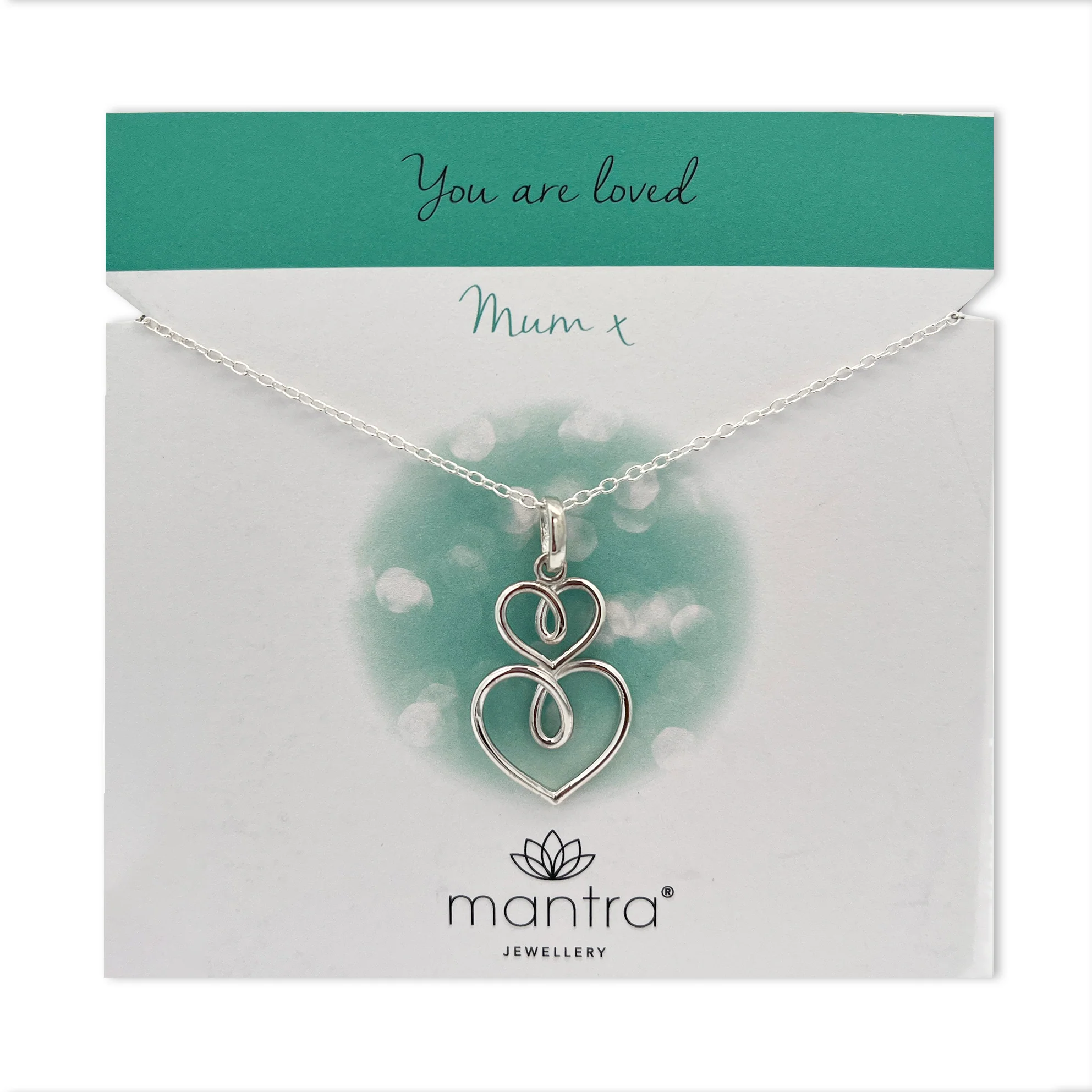 Fancy Heart Mum Necklace in Sterling Silver - Image 3