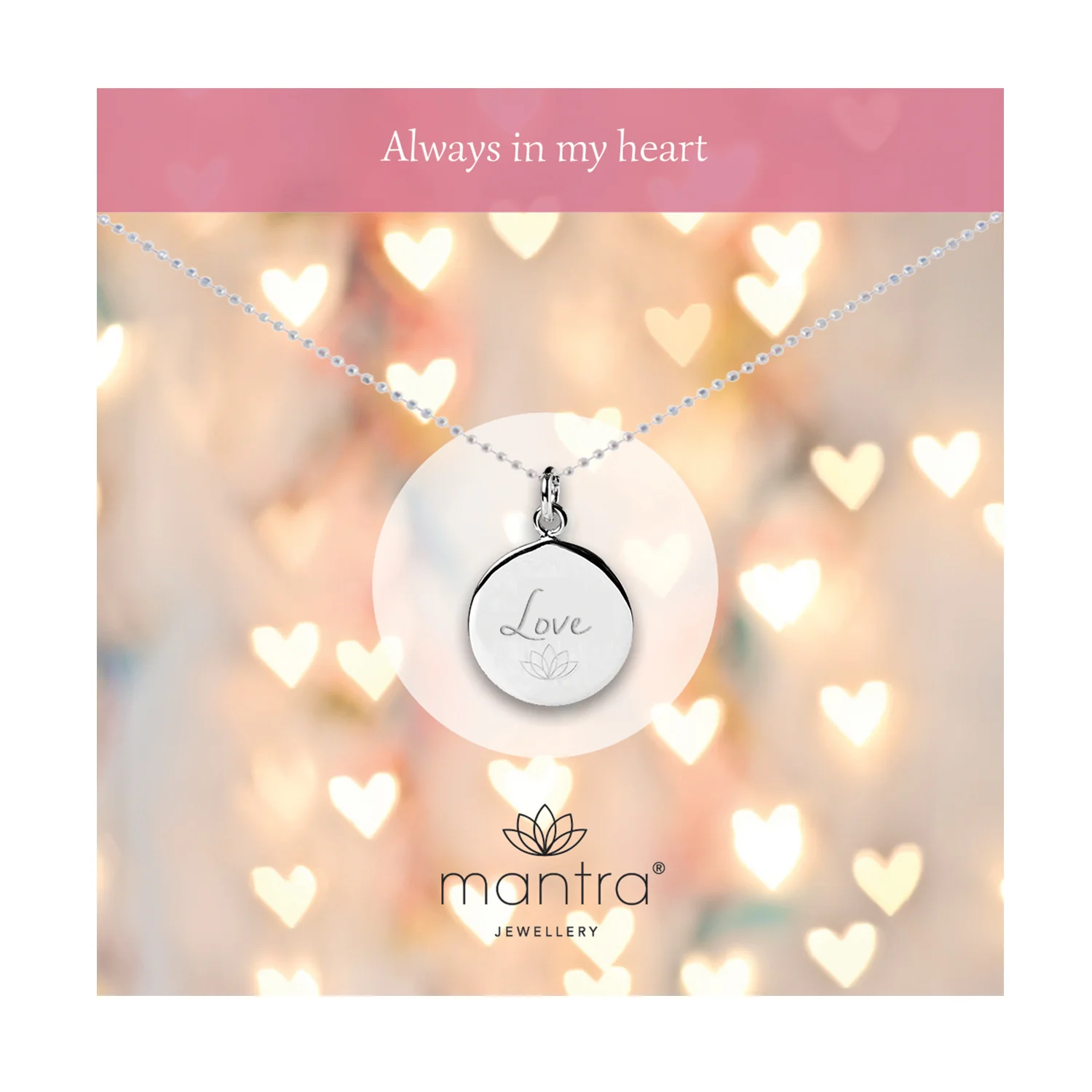 Love Disc Necklace in Sterling Silver - Image 2