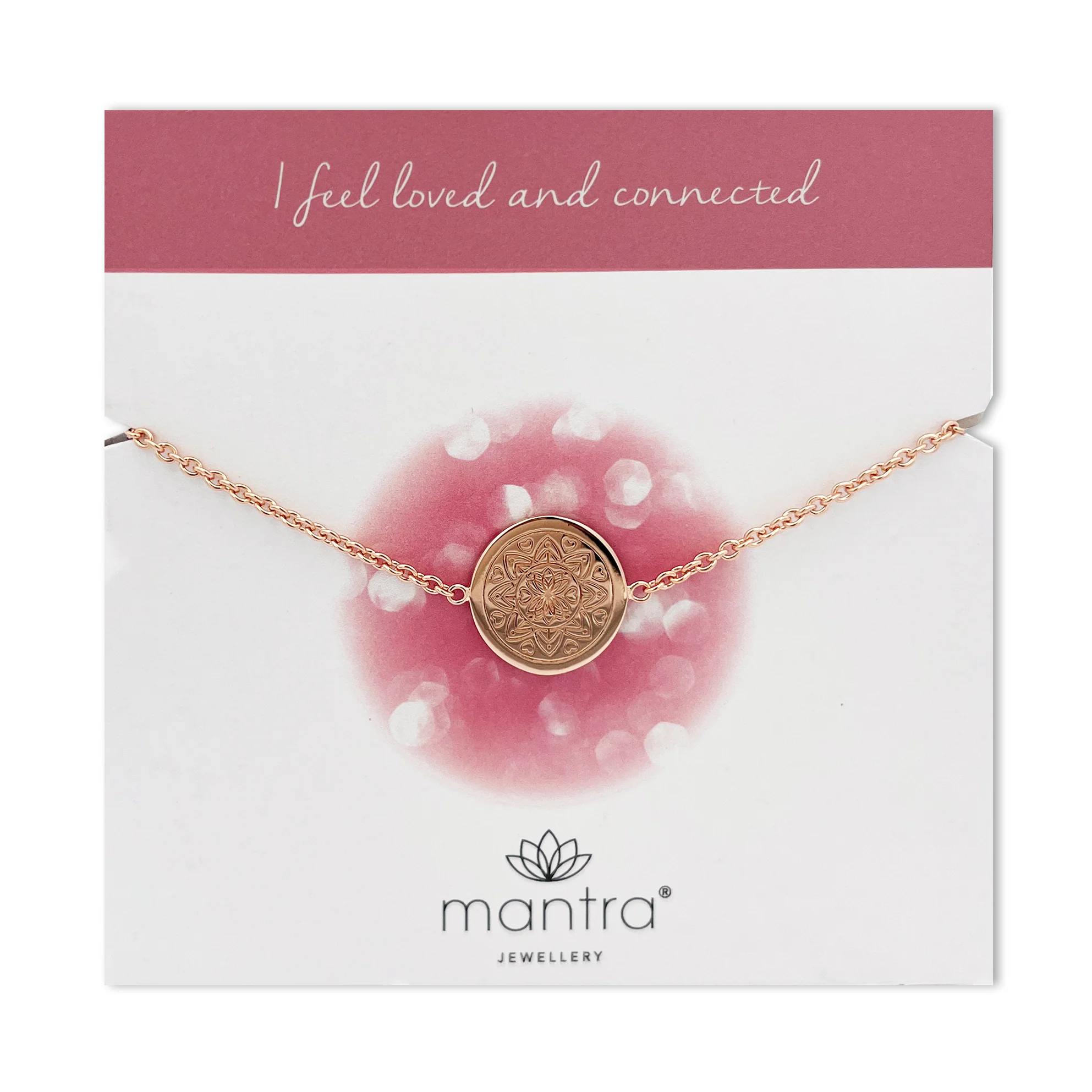 Love Mandala Disc Bracelet in Rose Gold - Image 3