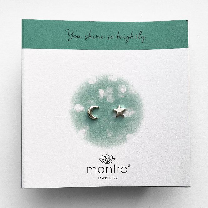Moon & Star Earrings in Sterling Silver - Image 3