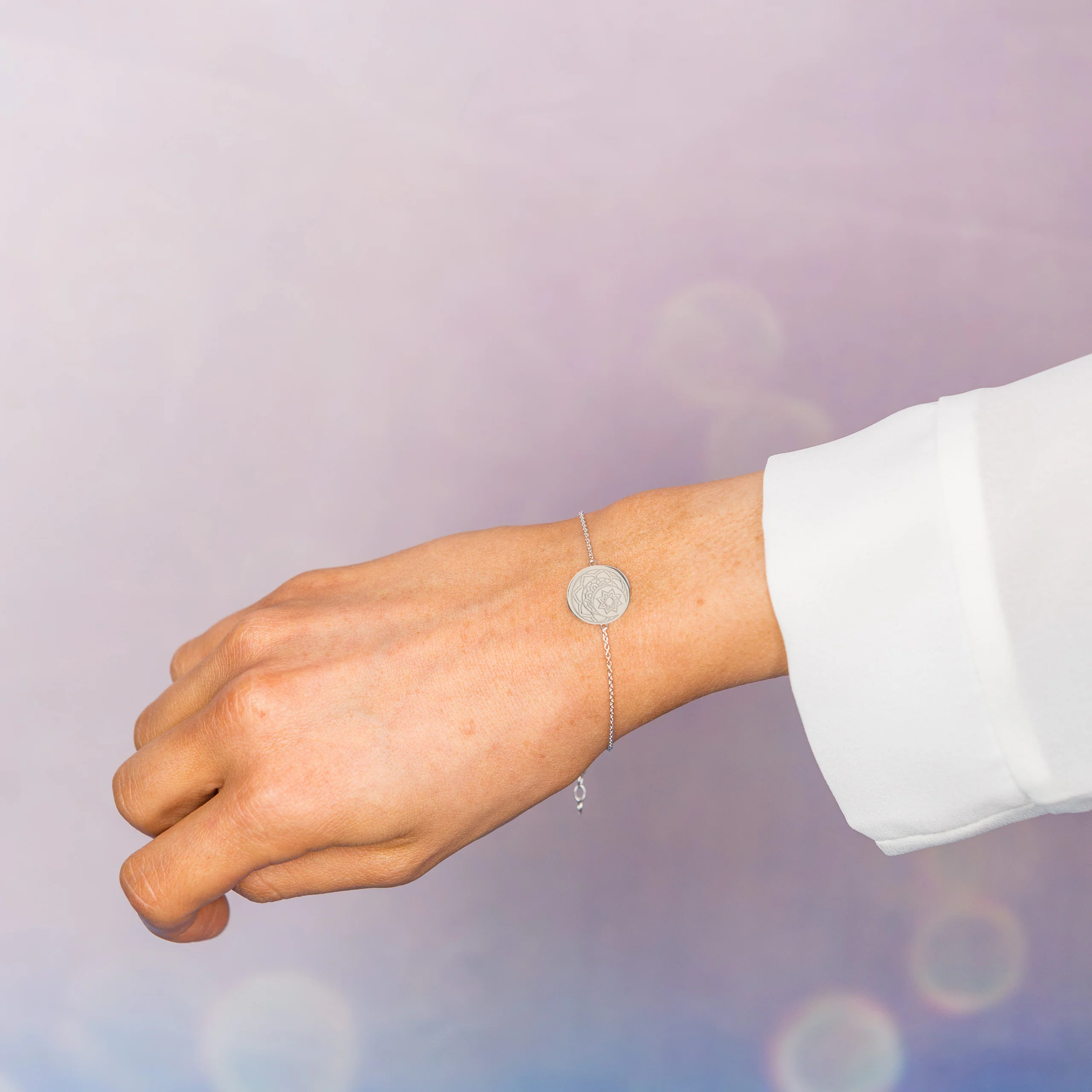 Moon & Sun Disc Bracelet in Sterling Silver - Image 4