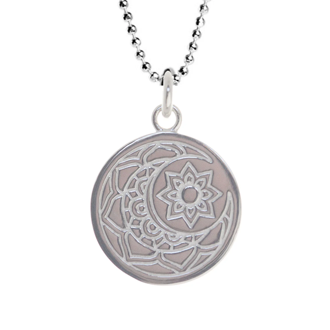 Moon & Sun Disc Necklace in Sterling Silver
