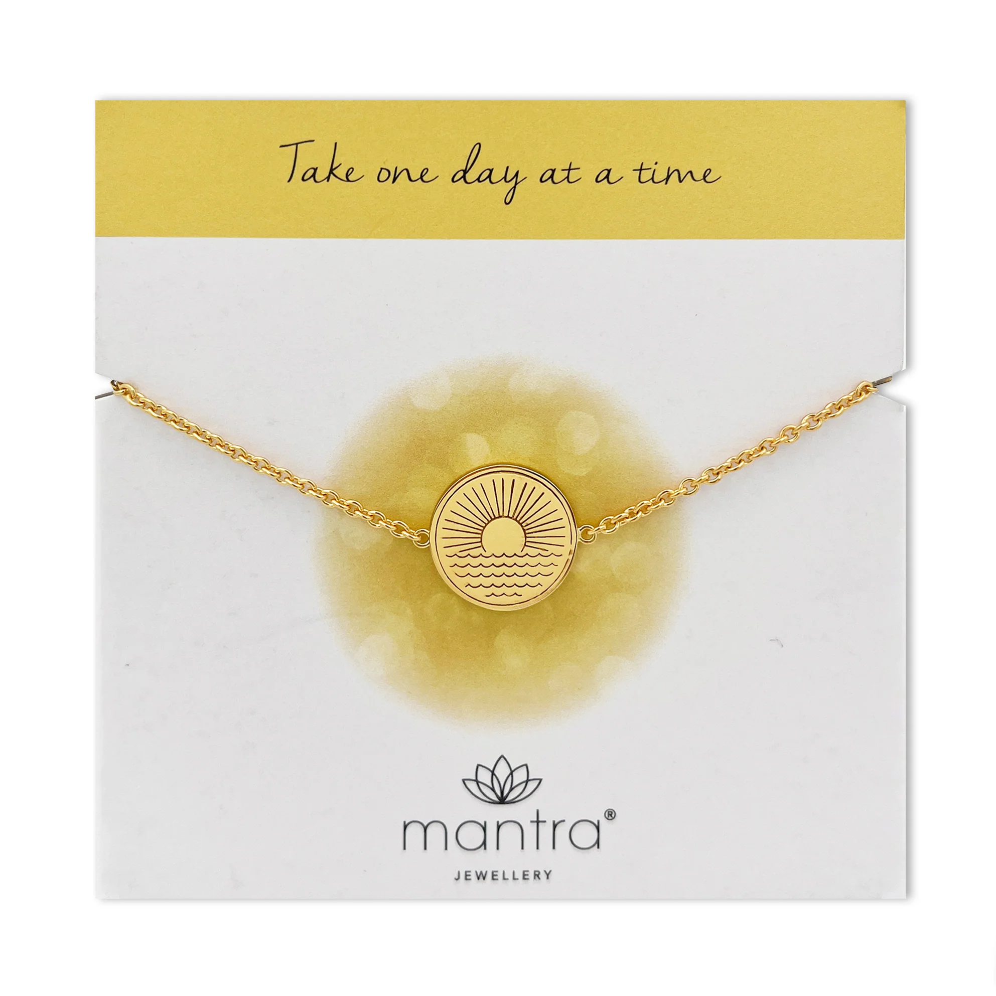 One Day at a Time Disc Bracelet in Gold - Image 3
