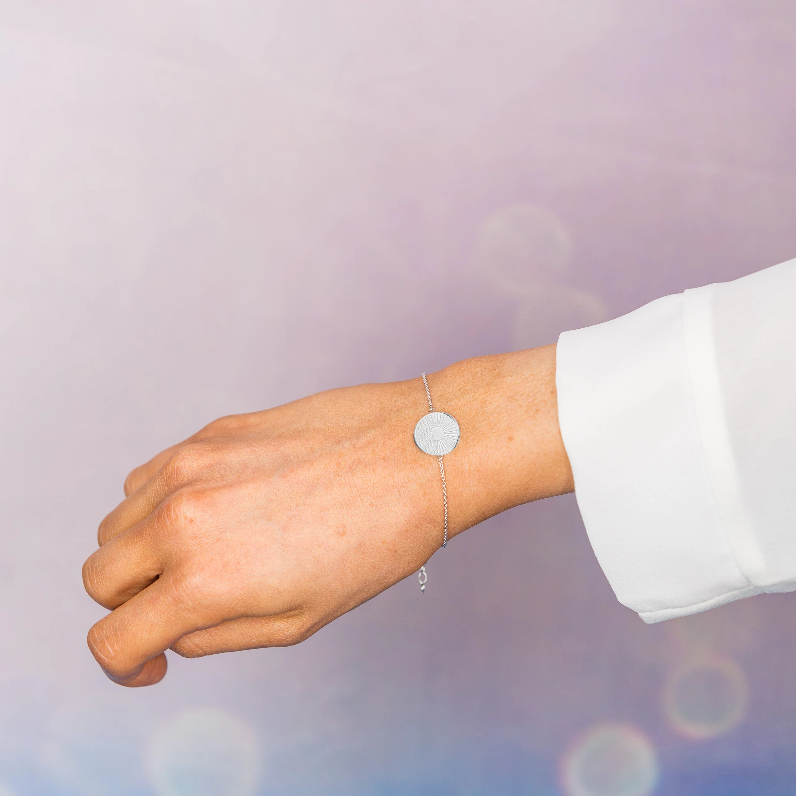 One Day at a Time Disc Bracelet in Sterling Silver - Image 4