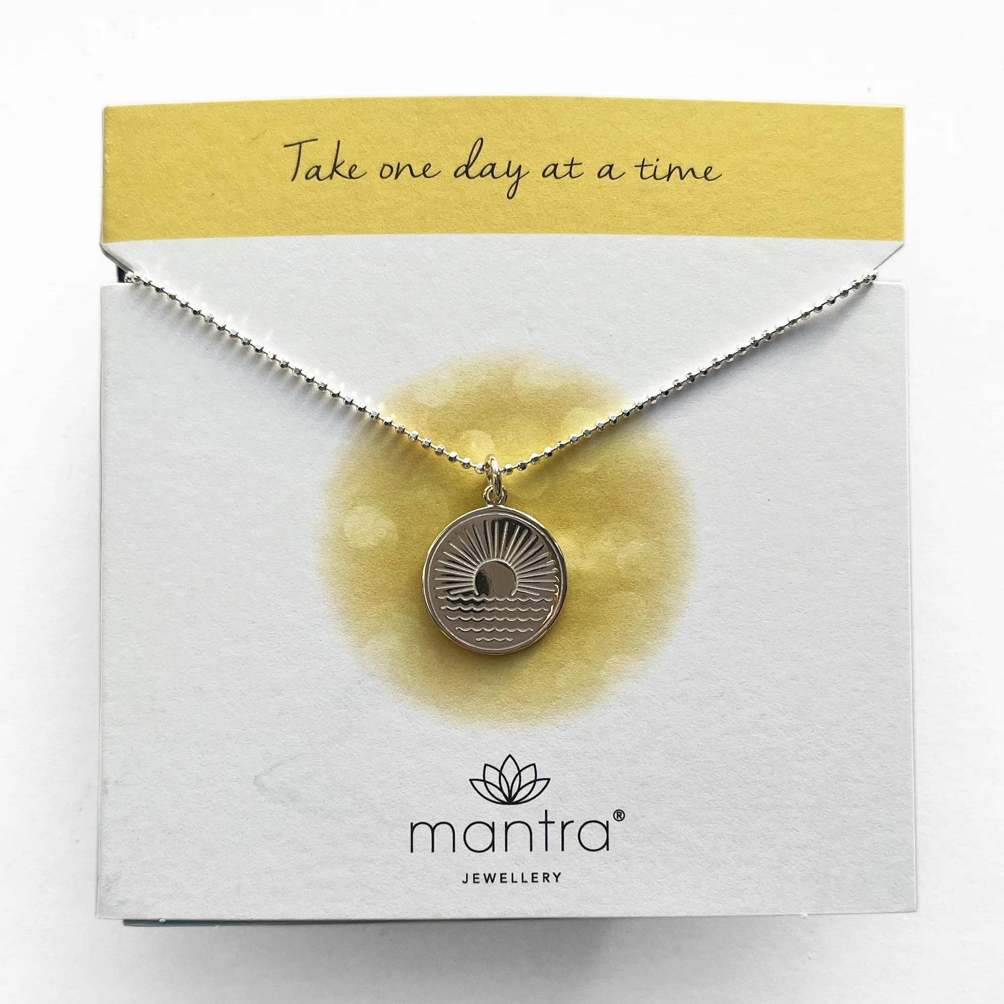 One Day at a Time Disc Necklace in Sterling Silver - Image 3