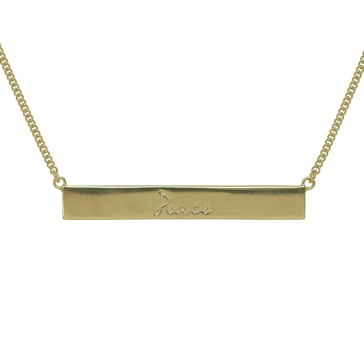Peace Bar Necklace in Gold