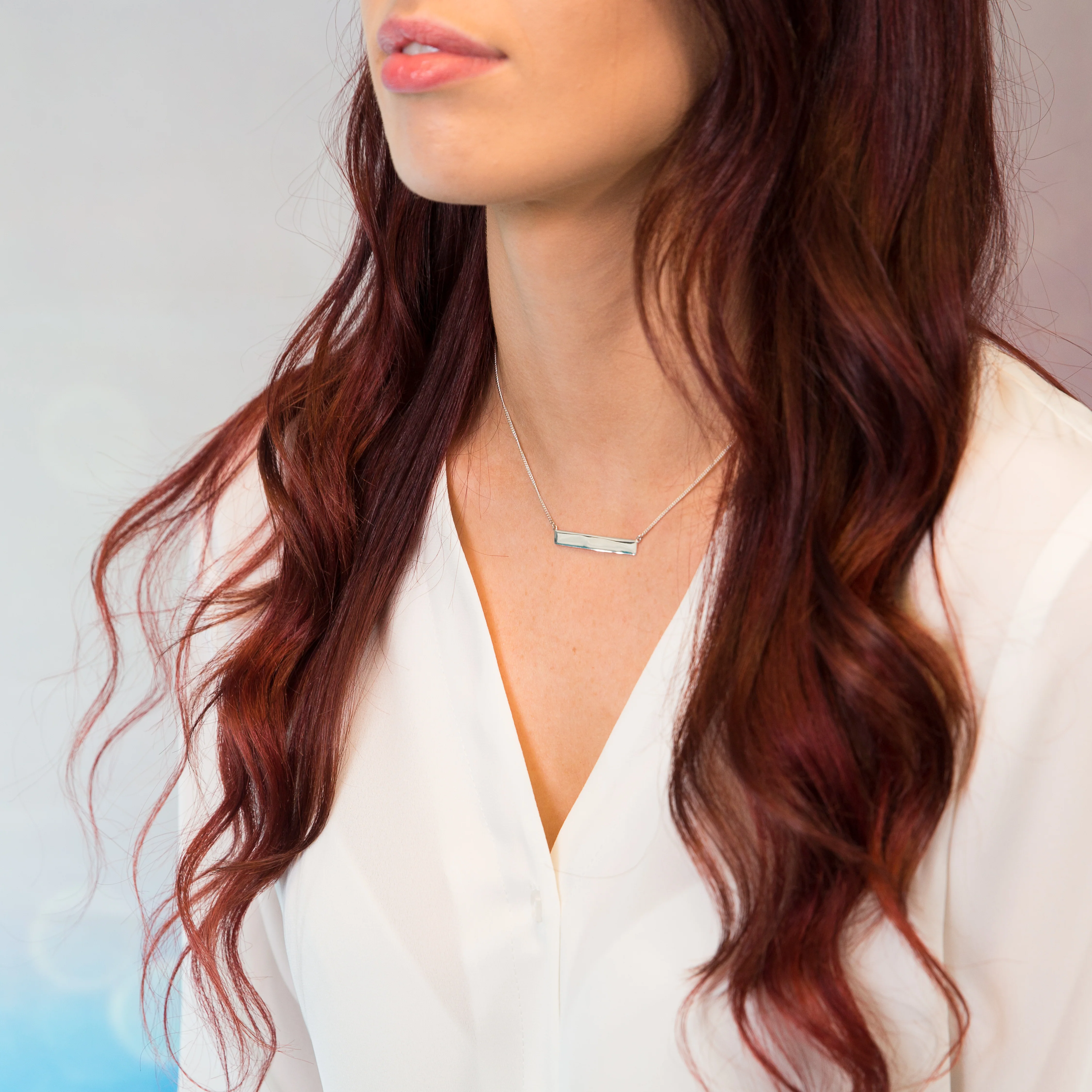 Peace Bar Necklace in Rose Gold - Image 3