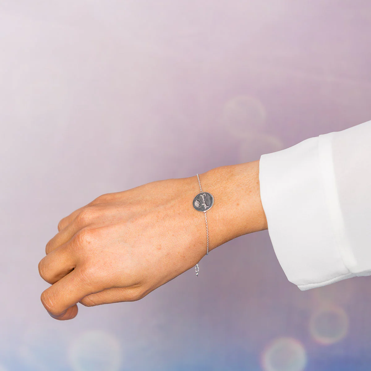 Strength Disc Bracelet in Sterling Silver - Image 4
